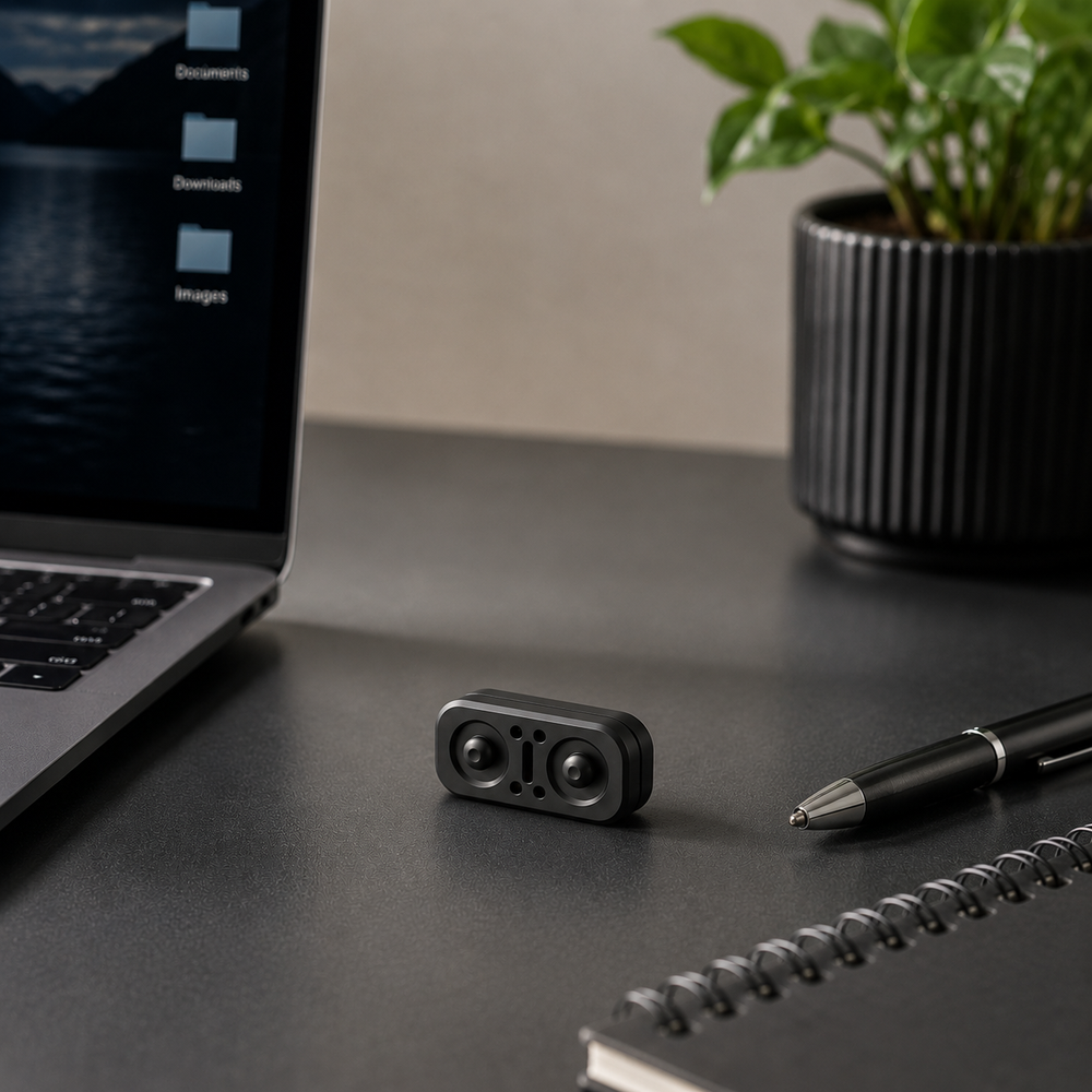 OwlGrip black metal magnetic slider in hand